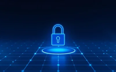 Uniswap Permissioned Pools digital padlock on blockchain network graphic