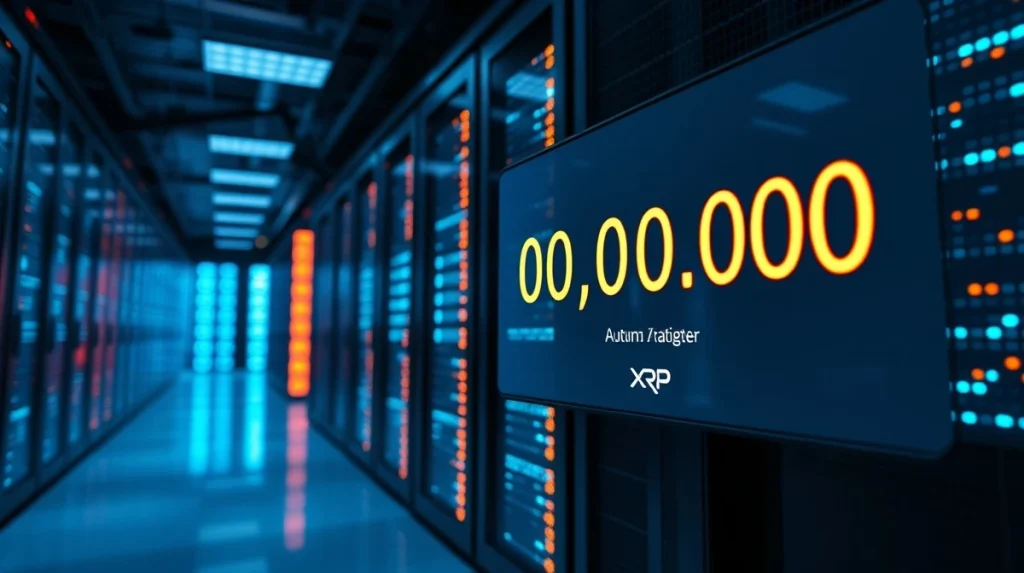 Digital interface showing XRP Ledger AI agent transaction counter approaching 1 million