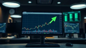 ALGO price chart on trading screen with post-quantum security theme
