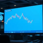 Bitcoin price chart on a trading screen showing a decline below $63,000