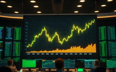 Bitcoin price chart showing a sharp upward move on a trading screen