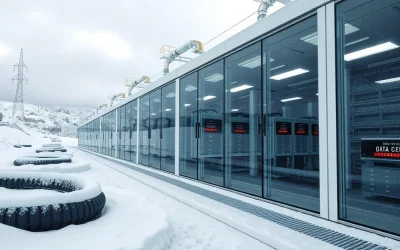 Bitdeer's Norway facility converted into an AI data center with server racks and renewable power infrastructure