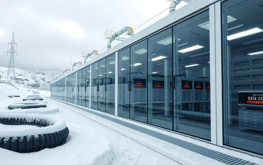 Bitdeer's Norway facility converted into an AI data center with server racks and renewable power infrastructure