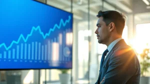 Financial analyst reviewing Circle's Q2 2026 revenue and USDC growth data on a digital screen
