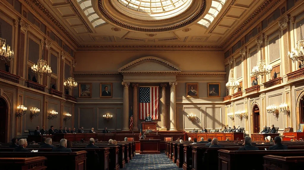 US Senate chamber with senators seated, as CLARITY Act vote moves to September