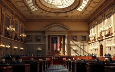 US Senate chamber with senators seated, as CLARITY Act vote moves to September
