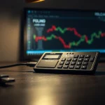 COLDCARD hardware wallet on a desk with a blurred computer screen in the background