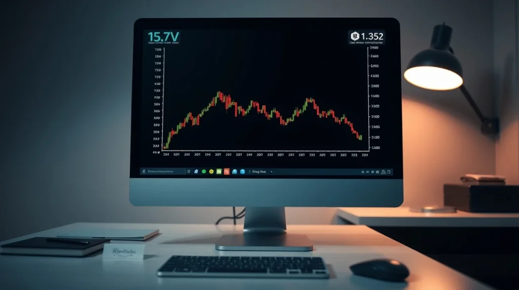 Filecoin price chart showing a record low with signs of recovery on a computer screen