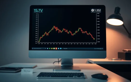 Filecoin price chart showing a record low with signs of recovery on a computer screen