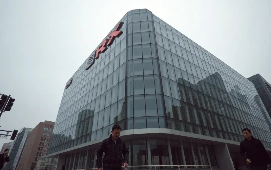 Korea Exchange building in Seoul on a cloudy day, reflecting a somber mood after the KOSPI crash.