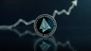 Monero coin with a subtle upward price chart in the background, symbolizing the XMR breakout above $450.