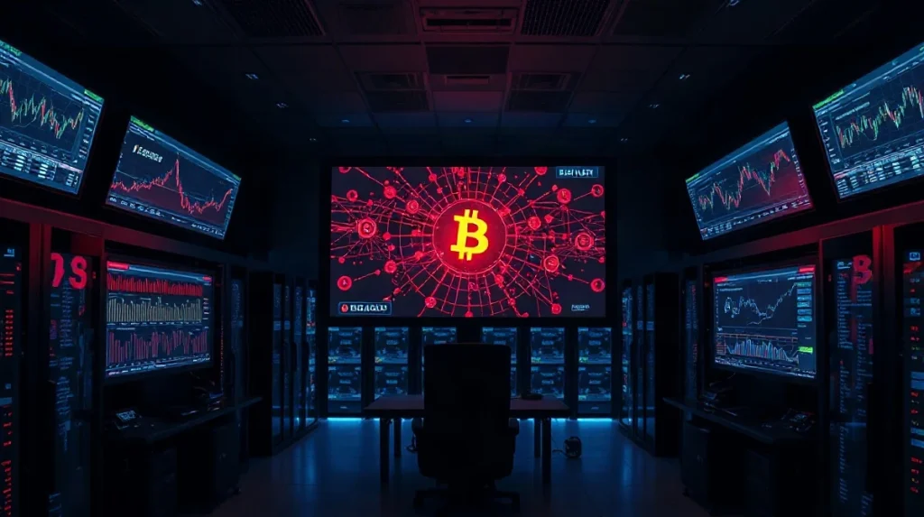Security monitoring screens showing a blockchain exploit alert after Moonwell's $9M Base hack