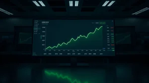 ONDO token price chart showing a green upward trend against a stalled market background