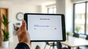 Person holding a smartphone showing the PUMPCHANGE token creation form with a locked charity donation percentage.
