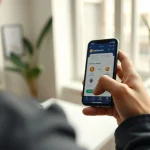 Person using a smartphone app to swap Bitcoin to Ethereum on SimpleSwap.