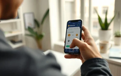 Person using a smartphone app to swap Bitcoin to Ethereum on SimpleSwap.