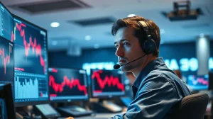 Trader monitors sharp drop in SK Hynix perpetual contract price on crypto exchange screens.
