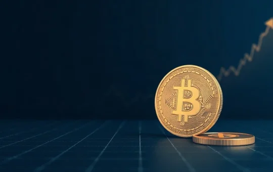 STX token and Bitcoin coin with an upward price chart line, symbolizing the recent STX price breakout.