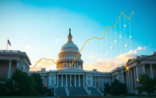CFTC headquarters and U.S. Capitol with digital blockchain overlay representing Hyperliquid regulation talks