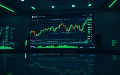 Upbit exchange listing announcement with trading charts on screen