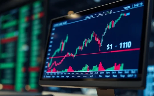XRP price chart approaching the $1.10 resistance level with a cluster of short liquidations above.