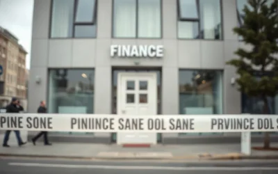 Sealed entrance of a financial office building amid Zondacrypto investigation