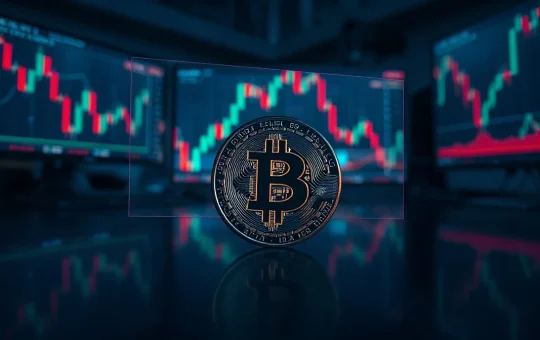 Bitcoin coin with digital trading chart overlay representing market liquidity analysis.
