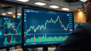 Cardano price chart showing TD Sequential buy signal on trading monitor