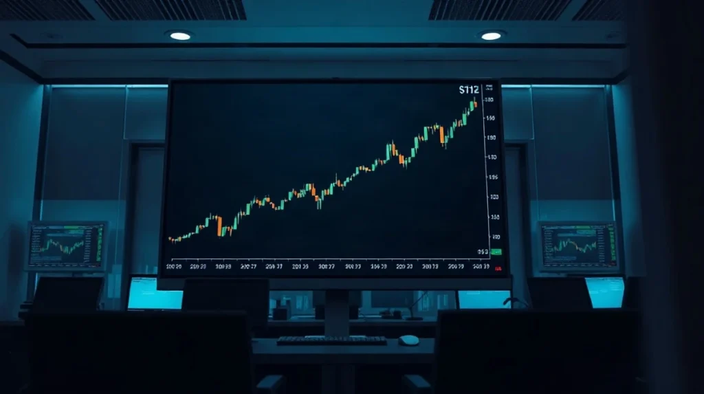 Chainlink (LINK) price chart showing a rally toward $12 resistance level on a trading screen