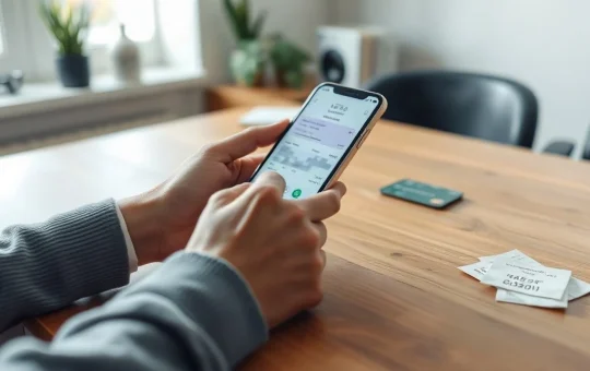 Person completing a crypto payment on a smartphone at a home desk, illustrating everyday operational use of digital assets
