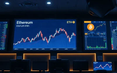 Ethereum price chart showing stagnation below $3,000 while Bitcoin price reaches $82,000 in a trading environment
