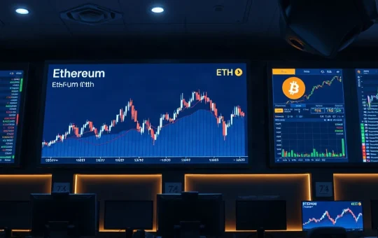 Ethereum price chart showing stagnation below $3,000 while Bitcoin price reaches $82,000 in a trading environment