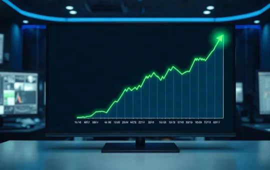 Hyperliquid HYPE price chart showing a bullish breakout with a rising green trendline on a dark trading dashboard