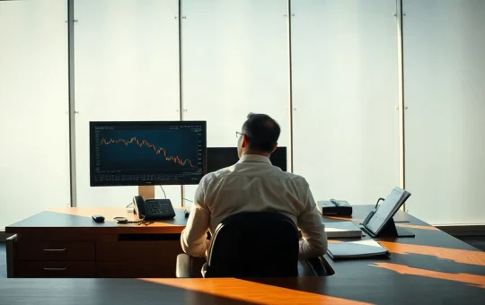 Institutional investor reviewing a bitcoin chart after a market drawdown