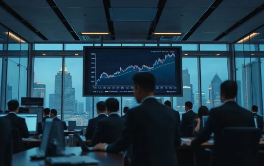Tokyo trading floor display showing Japanese government bond yields rising