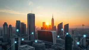 Ho Chi Minh City skyline with digital network overlay representing Vietnam's crypto regulation progress