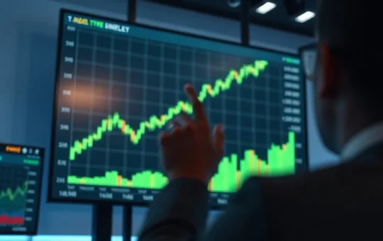 Zcash price chart showing a sharp upward breakout on a trading screen in a financial newsroom