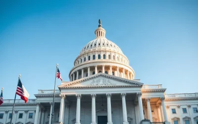 United States Capitol building dome in Washington, D.C., photographed under a clear sky