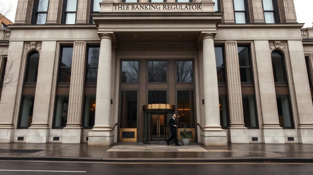 Federal banking regulator headquarters in Washington, D.C., where a bank trade group filed suit over crypto charters