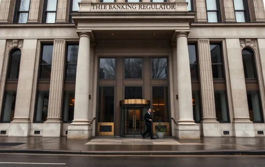 Federal banking regulator headquarters in Washington, D.C., where a bank trade group filed suit over crypto charters