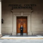 Buenos Aires federal courthouse entrance where the LIBRA criminal case was dismissed