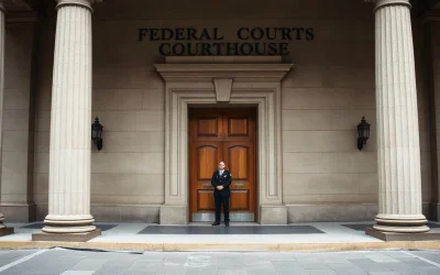 Buenos Aires federal courthouse entrance where the LIBRA criminal case was dismissed