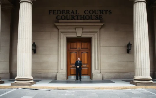 Buenos Aires federal courthouse entrance where the LIBRA criminal case was dismissed