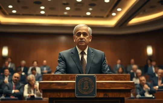 RBI Governor Sanjay Malhotra speaking at a podium in New Delhi